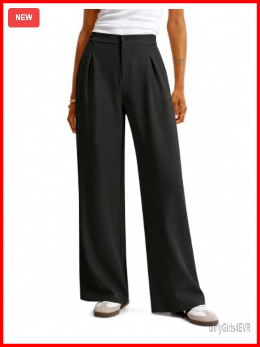 Wide Leg Pants Casual Work Trousers with Pockets